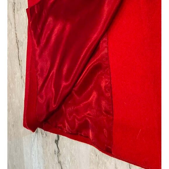 Louis Dell'Olio: 100% Italian Cashmere Long Red Coat. Size 8-10 - Picture 7 of 14